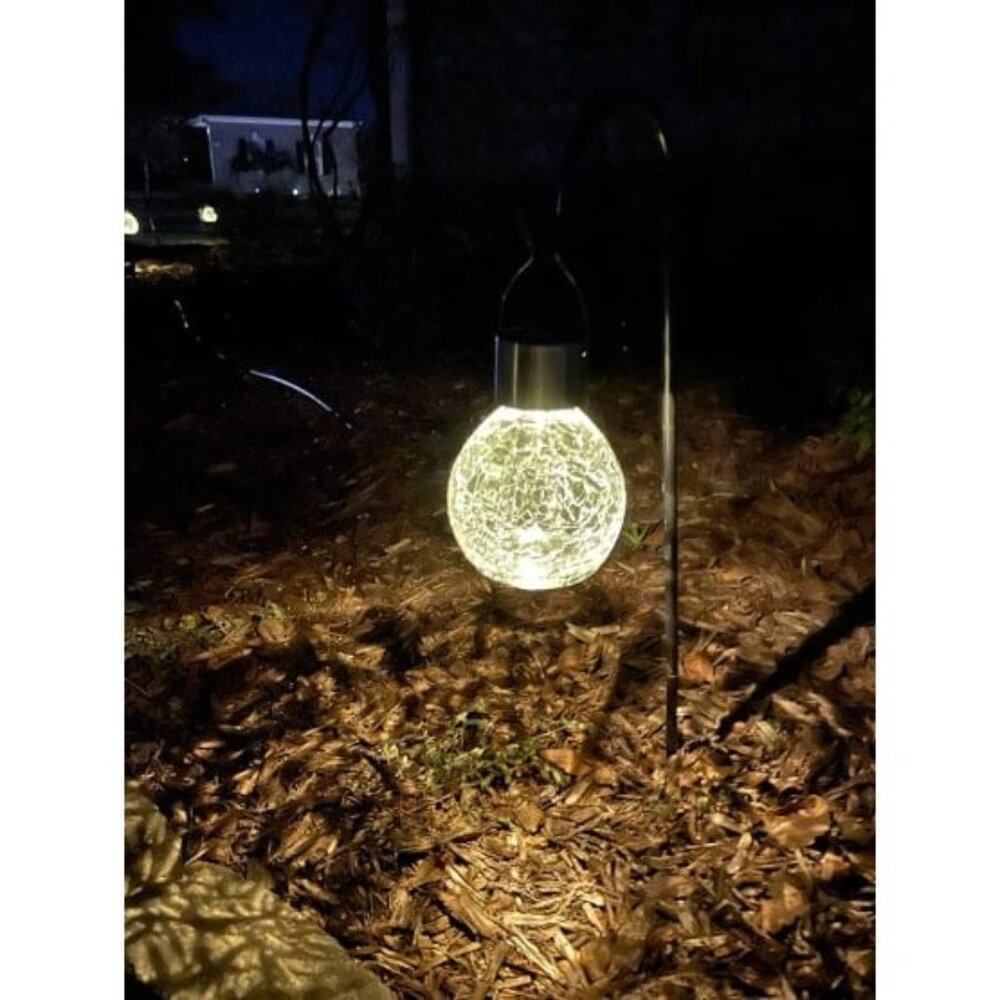 4 Pack Solar Lanterns w/ Shepherd Hooks Hanging Solar Lights Color Changing